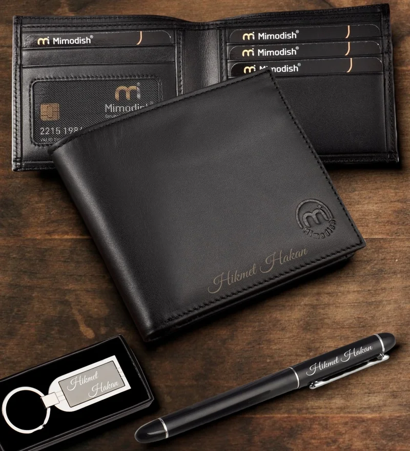 Mimodish Personalized Gift Luxury Leather Men's Wallet