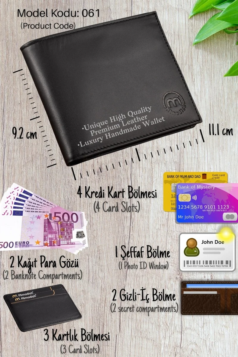 Mimodish Personalized Gift Luxury Leather Men's Wallet