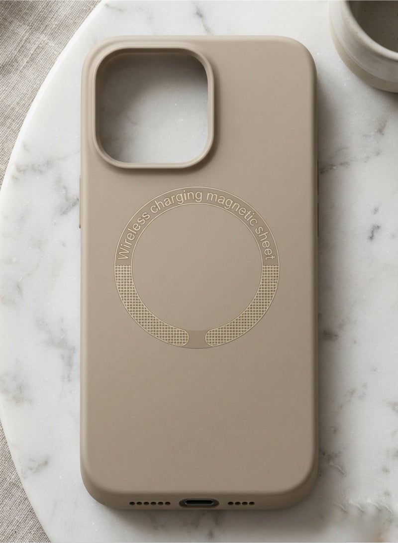 Grace apple iphone 15 pro max case - Premium Matte Silicone Magnetic Case for iPhone 15 Pro Max | Earth Tone - Image 4