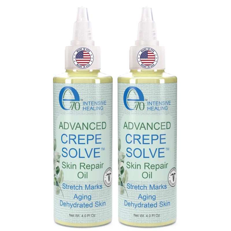 e70 زيت شد متقدم e70 لجلد الكريب (2 عبوة، 4 أونصة سائلة لكل منها) - مصنوع من زيوت طبيعية، جذور عرق السوس ومستخلص البابونج - زيت مرطب لشد الجلد الكريب وتماسكه، مصنوع في الولايات المتحدة - Image 1