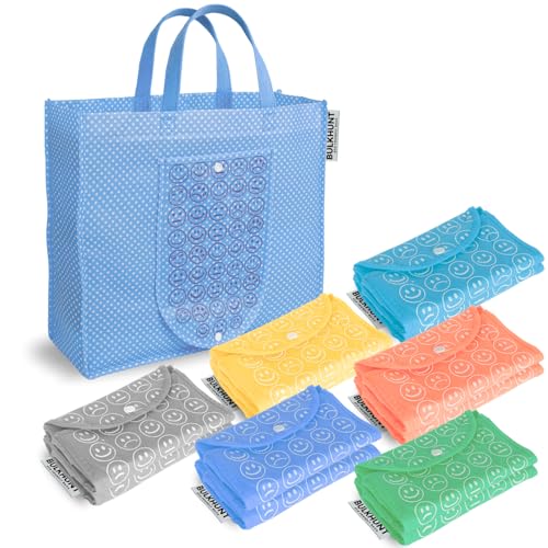 Bulkhunt Foldable Reusable Cloth Shopping Bags for Women Compact Folding Carry Bag for Grocery & Vegetable Shopping Printed Tote for Return Gifts Travel & Daily Use (12) - Image 1