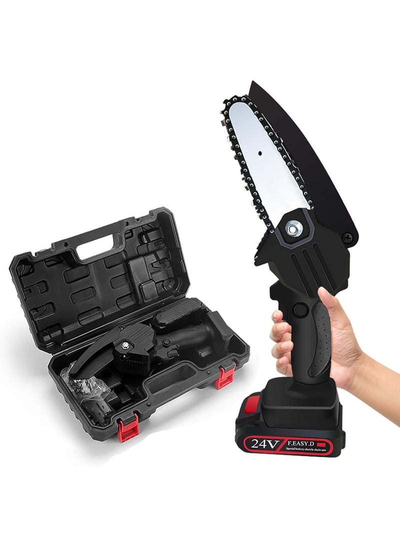 This portable chainsaw is a cordless saw designed to give you the best performance in cutting wood and pruning trees with ease and safety. - Image 1