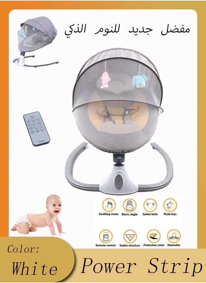 Vinnatsu - Baby Electric Rocking Chair Baby Swing Baby Bouncer,Baby Rocker Automatic,Crib Electric Rocking Chair,Smart Bluetooth Electric Cradle With Remote control and Mosquito Net Newborn to Toddler - Image 1