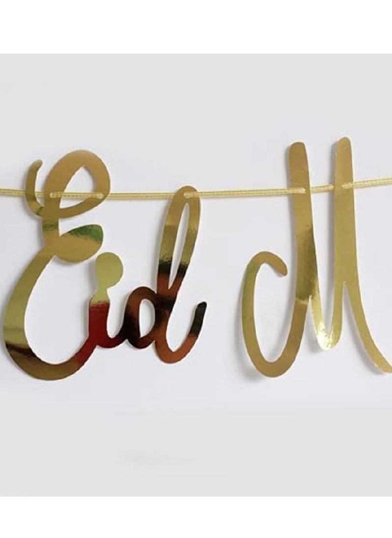 Party Propz Party Propz Eid Mubarak Decoration - Eid Mubarak Banner - Gold Mettalic  - Image 3