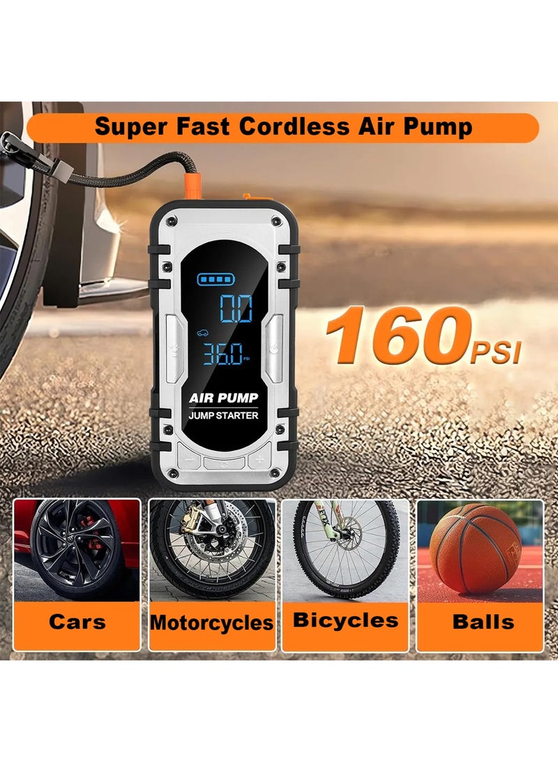 AGD Multifunctional Car Starter, Equipped with Emergency Fast Charging, with Car Air Compressor, and Built-in Powerful LED Lighting - Image 5