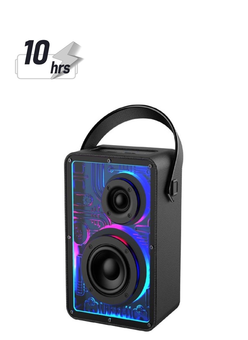 Lenyes - Lenyes S860 80W Wireless Speaker Bluetooth 5.3 Transparan Cyberpunk Rgb Colorful Led Light Portable Tws - Image 1