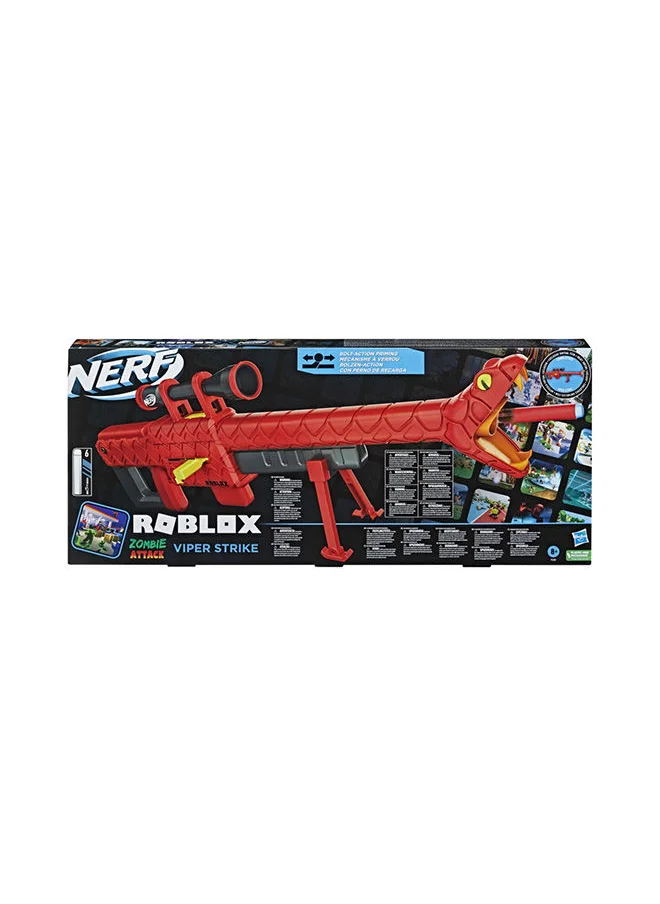 نيرف Roblox Zombie Attack: Viper Strike Dart Blaster, Includes Code to Redeem Exclusive Virtual Item, 6-Dart Clip, 6 Elite Darts, Bipod