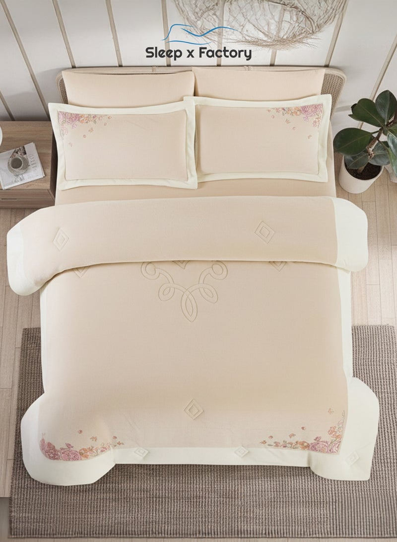 سليب × فاكتوري طقم مفرش شتوي مخمل مزخرف 6 قطع – مقاس كينج - Image 2