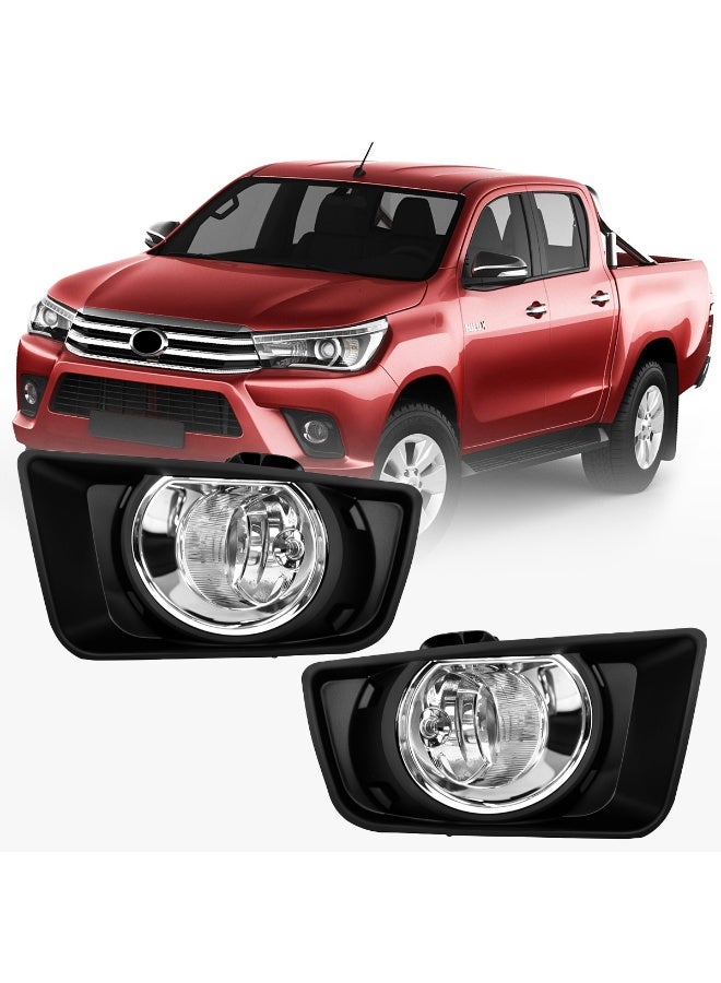 طقم مصابيح ضباب من كاشافي لسيارة تويوتا هايلوكس 2016، طقم مصابيح ضباب أمامية HX2016TY مع ضفيرة أسلاك ومرحل ومفتاح تشغيل، مصابيح هالوجين H16 بقدرة 12 فولت و28 واط، تصميم مطابق للمواصفات الأصلية، مقاومة للماء بمعيار IP67، عدسات شفافة. - Image 2