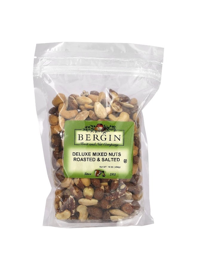 Bergin Fruit and Nut Company Bergin Fruit and Nut Company, Deluxe Mixed Nuts, Roasted & Salted, 16 oz (454 g)  - Image 1