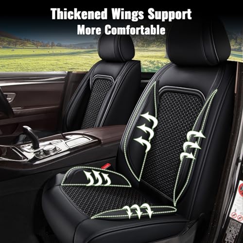 IKABEVEM Car Seat Covers Full Set for Kia Sportage 2009-2025 2026, Breathable Cooling Ice Silk Leather Car Seat Covers, 5 Seats Vehicle Seat Protector Seat Cushion Auto Accessories (Black) - Image 3