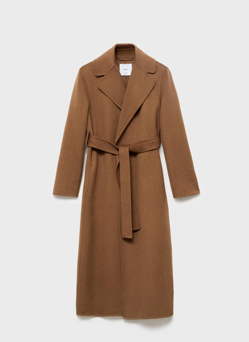 MANGO  Wool coat with handmade belt for Women | Best Price UAE
