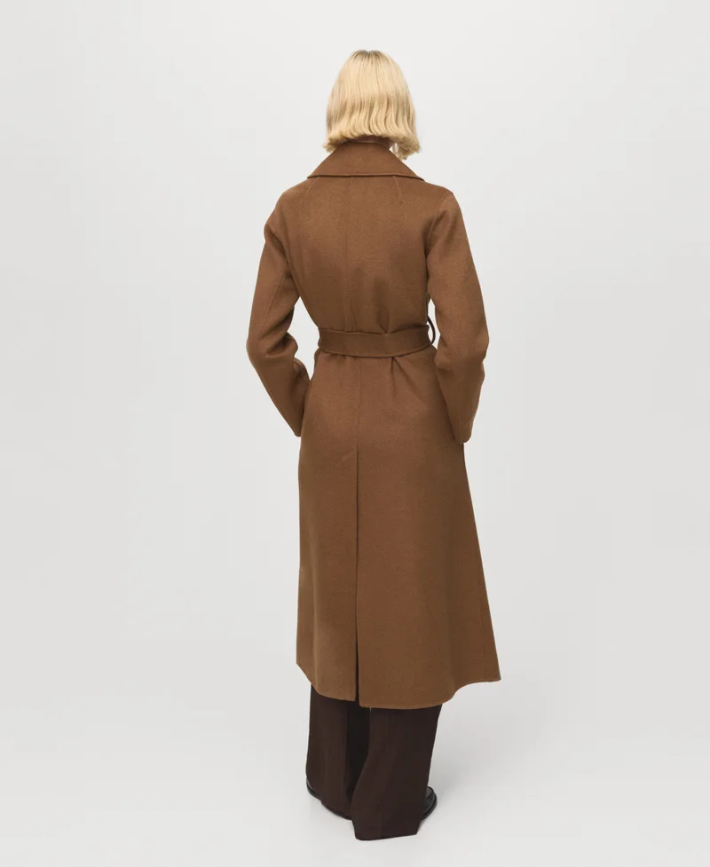 MANGO Wool coat with handmade belt