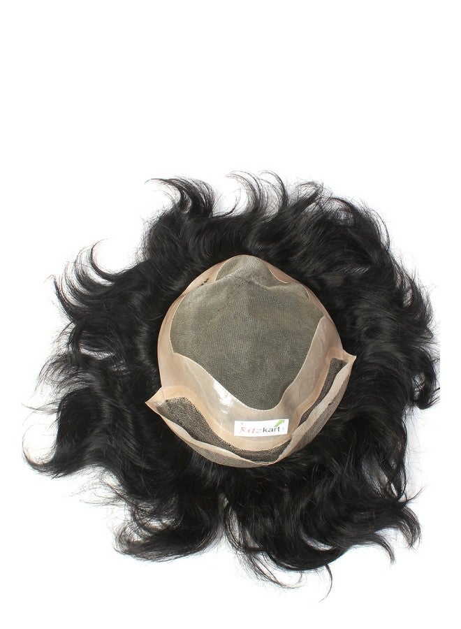 Ritzkart Front Lace Hair Toupee/Patches/Systems/Wigs For Men 100% Natural Human Hair Black (8X6) - Image 5