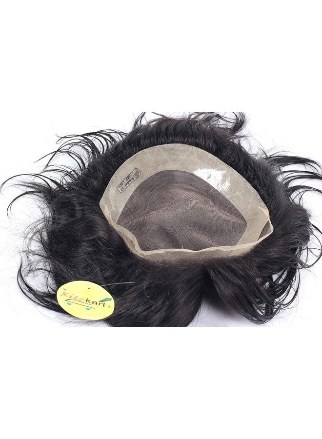Ritzkart Front Lace Hair Toupee/Patches/Systems/Wigs For Men 100% Natural Human Hair Black (8X6) - Image 4