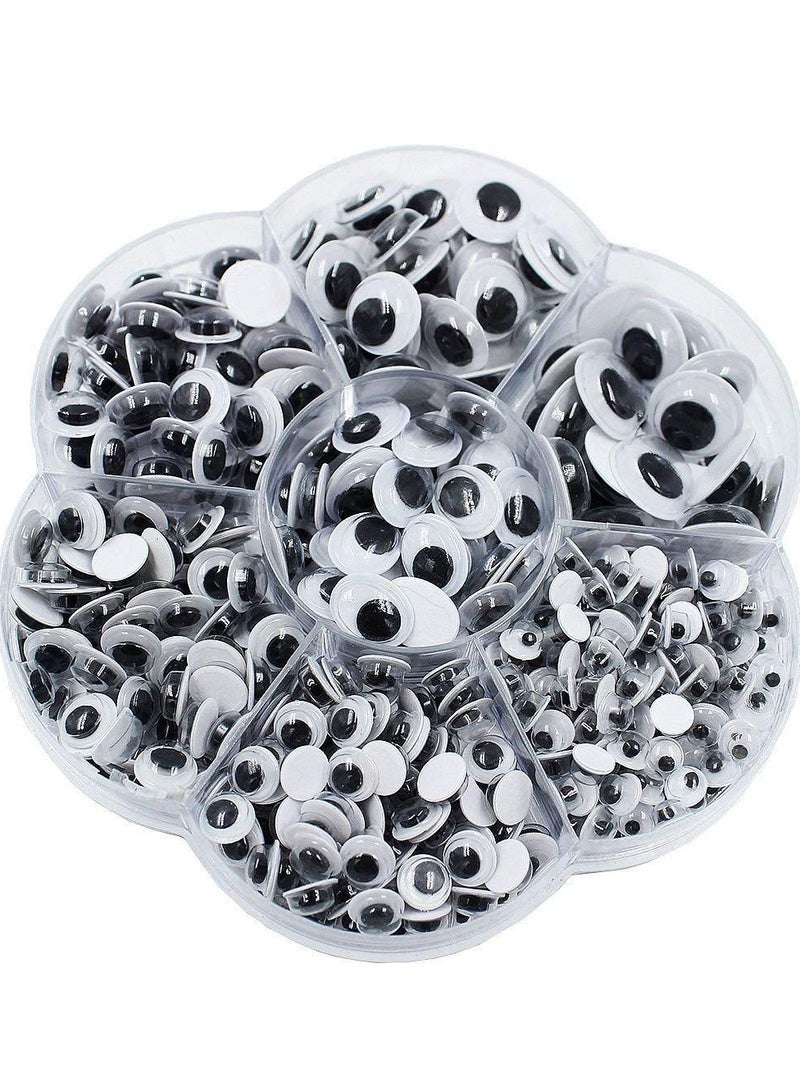 دوركو حزمة من 700pcs جولة تزايج جوجل العيون مع اللاصق على حزمة الظهر، دمية الدب جعل لعب العيون (أحجام متنوعة) - Image 1