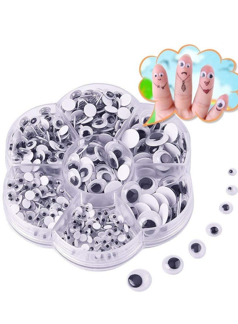 دوركو حزمة من 700pcs جولة تزايج جوجل العيون مع اللاصق على حزمة الظهر، دمية الدب جعل لعب العيون (أحجام متنوعة) - Image 3