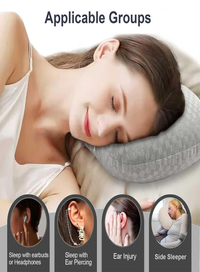 وسادة ثقب الأذن من كوريج جوي كايندنس، وسادة قطنية على شكل حرف O للنوم على الجانب، لتخفيف آلام الأذن والتهابها وتقرحات الضغط، مناسبة للنوم على الجانب، للعناية اليومية، قابلة للتهوية، خالية من الفلورسنت (رمادي) - Image 3
