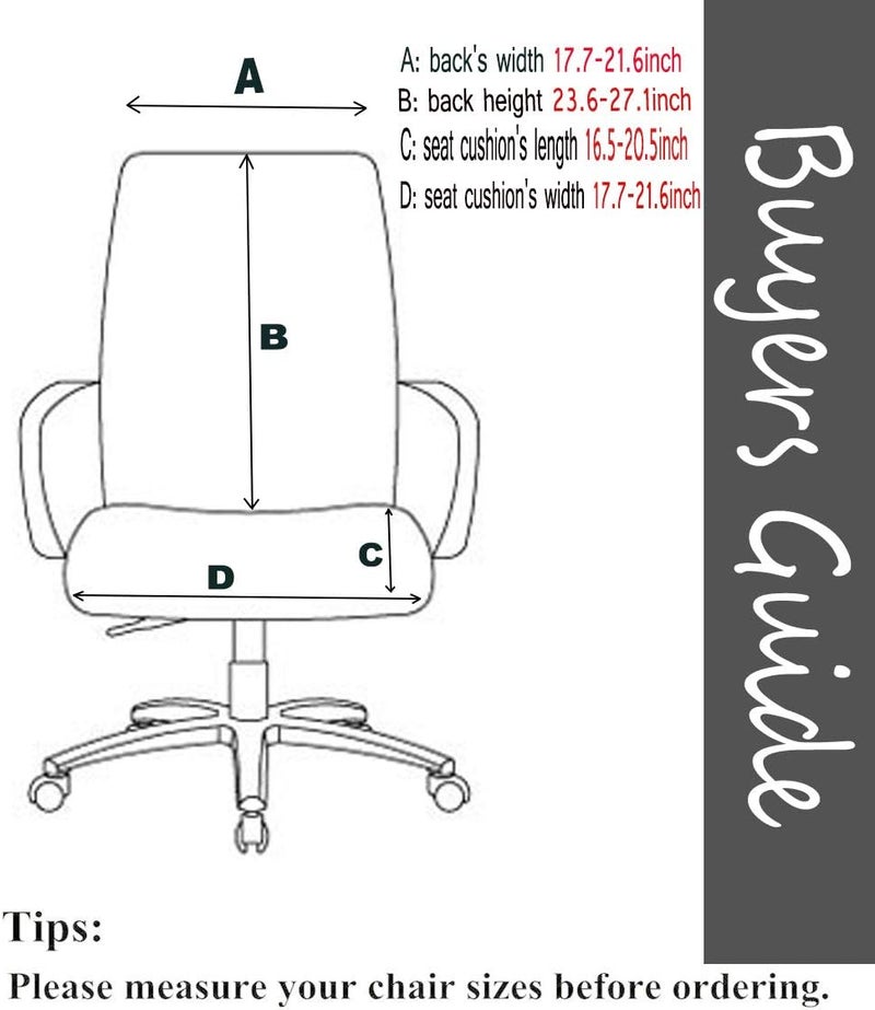 Deisy Dee Computer Office Chair Covers for Stretch Universal Rotating Chair Desk Chairs ONLY Chair Covers (Beige, Medium) - Image 3