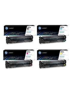 HP Toner HP 203A Toner Cartridge Set - Black, Cyan, Yellow, and Magenta CF540A/CF541A/CF542A/CF543A Compatible with HP Laserjet Pro M254dw, M254nw, M280nw, M281fdn, M281fdw Printers (Multicolor)  - Image 1