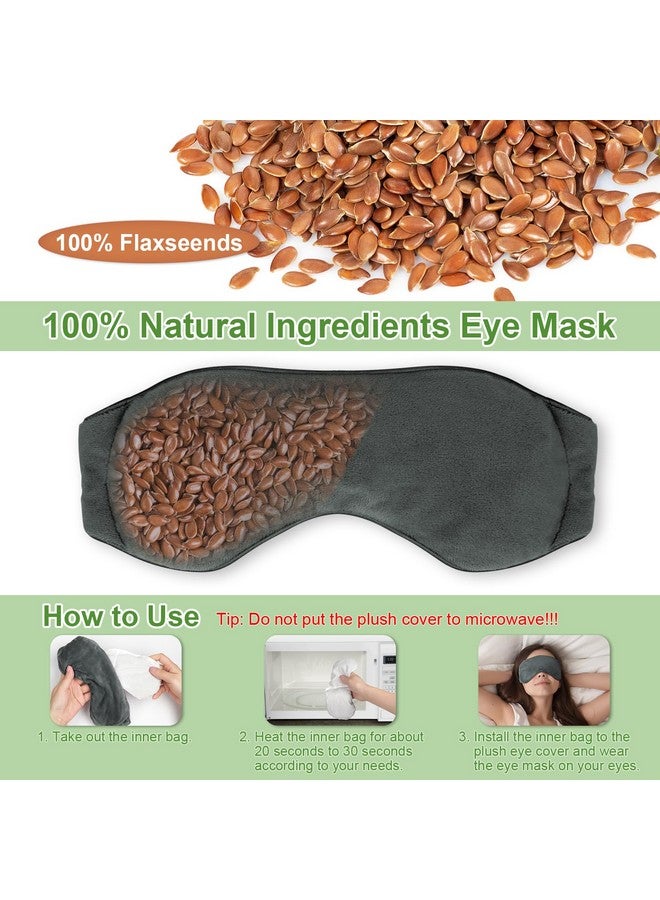BeHoomi Weighted Eye Mask For Sleeping Soft Heated Eye Mask Moist Heat Warm Compress For Eyes Natural Flaxseeds Microwave Reusable Sleep Mask Must Haves For Women Spa Home Office (Grey)  - Image 3