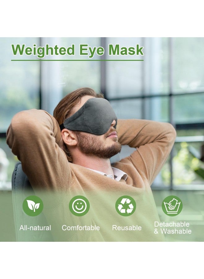 BeHoomi Weighted Eye Mask For Sleeping Soft Heated Eye Mask Moist Heat Warm Compress For Eyes Natural Flaxseeds Microwave Reusable Sleep Mask Must Haves For Women Spa Home Office (Grey)  - Image 2
