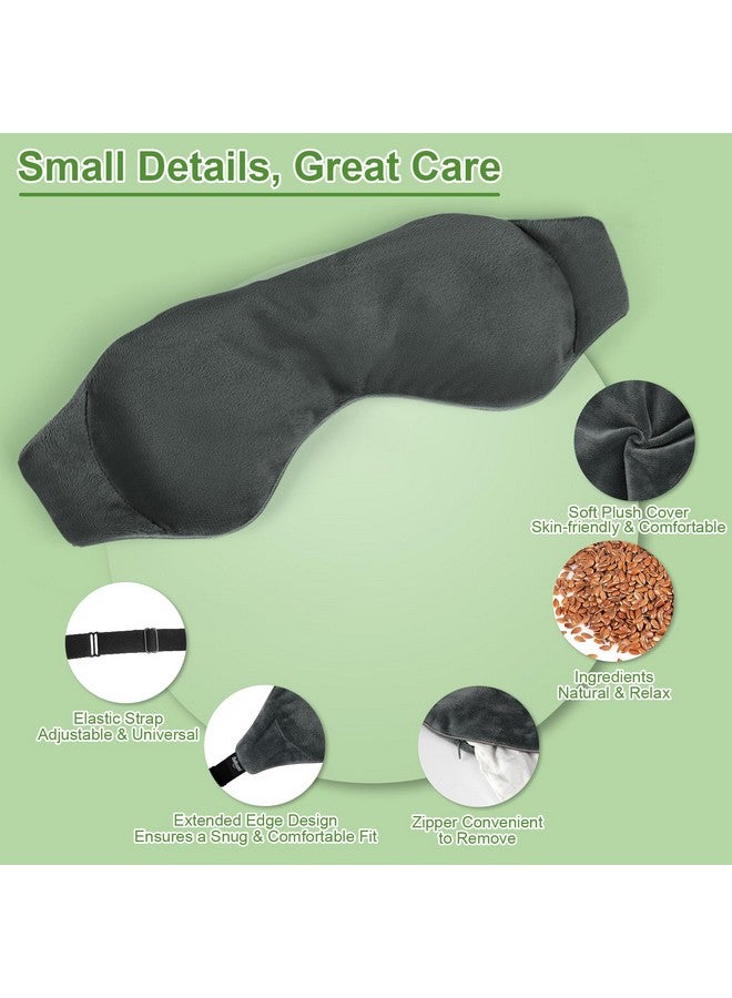BeHoomi Weighted Eye Mask For Sleeping Soft Heated Eye Mask Moist Heat Warm Compress For Eyes Natural Flaxseeds Microwave Reusable Sleep Mask Must Haves For Women Spa Home Office (Grey)  - Image 5