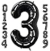 Lovoir 40 Inch Race Car Black Number 3 Balloon Large Size Jumbo Digit Foil Mylar Racetrack Helium Balloons for Boys 3th Racing Car Monster Truck Theme Birthday Party Anniversary Celebration Decoration - Image 2