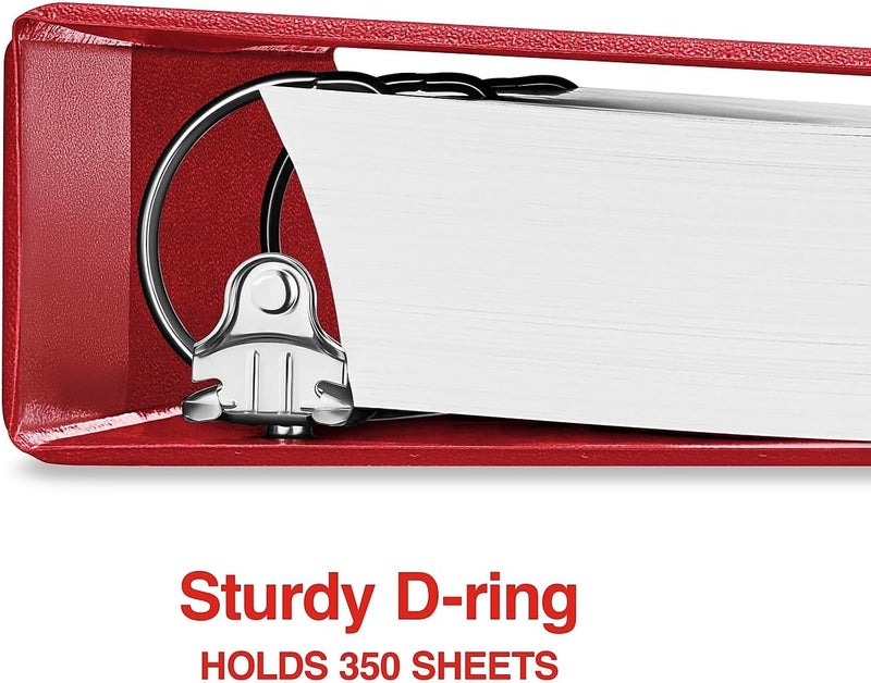 Staples 976155 1-1/2-Inch Standard Binder with D-Rings Red or Burgundy - Image 3