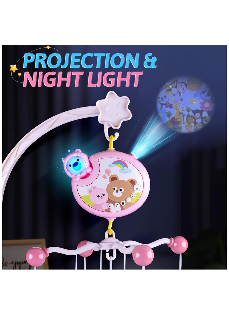 NNEWVANTE Crib Mobile with Music and Lights, Baby Mobiles for Cribs, Nursery Musical Mobile for Bassinets Toys Hanging Girls Boys, Pack and Play Space Portable Animal Mobile Hanger Arm Clip On Attachment  - Image 2