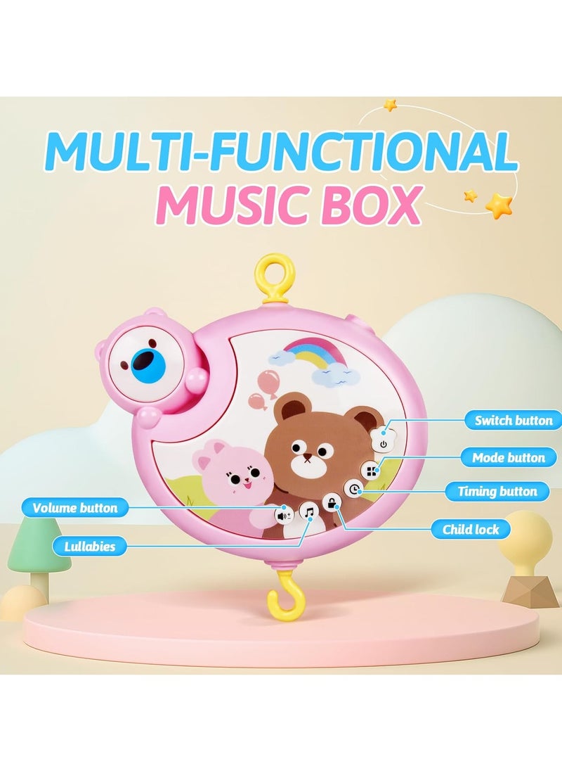 NNEWVANTE Crib Mobile with Music and Lights, Baby Mobiles for Cribs, Nursery Musical Mobile for Bassinets Toys Hanging Girls Boys, Pack and Play Space Portable Animal Mobile Hanger Arm Clip On Attachment  - Image 5