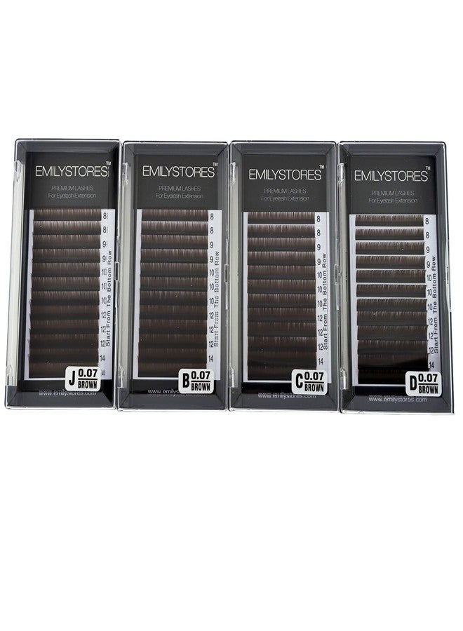 EMILYSTORES Lashes Extensions Brown Eyelashes 0.07MM Thickness Mixed Lengths 8-14mm Size J B C D Curl (Brown 0.07 C Curl) - Image 5