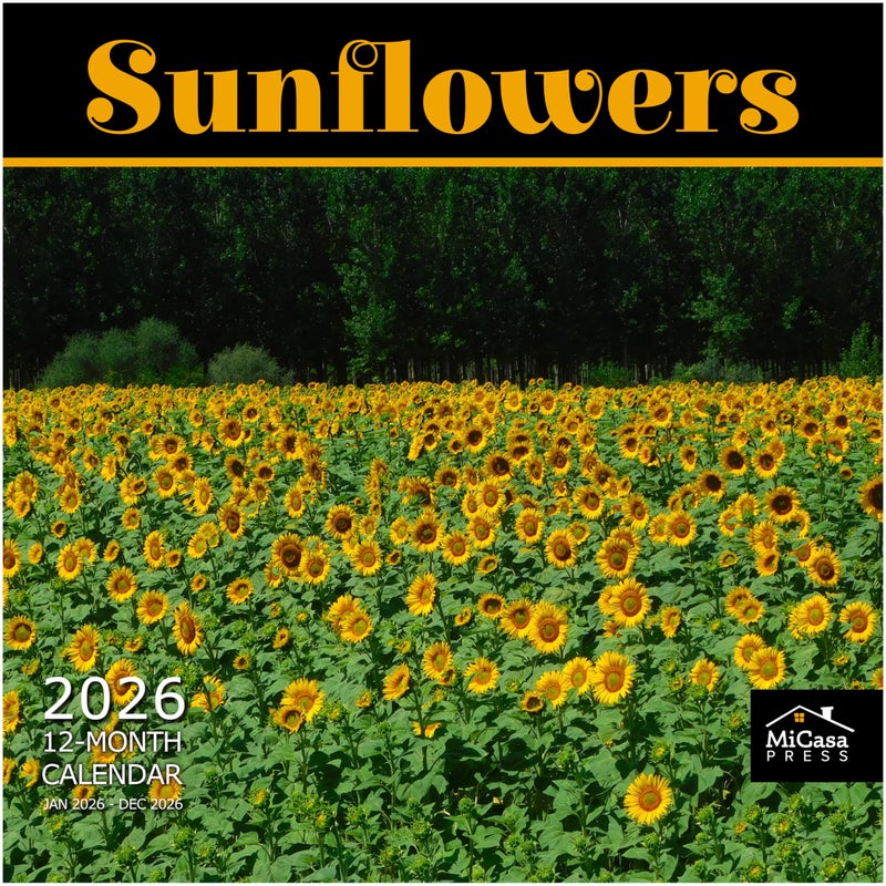 MICASA PRESS Sunflowers 2026 Wall Calendar 12 Month | 12" x 24" Open | Thick & Sturdy Paper | Holiday Gift | Nature Calendar 2026 - Image 1