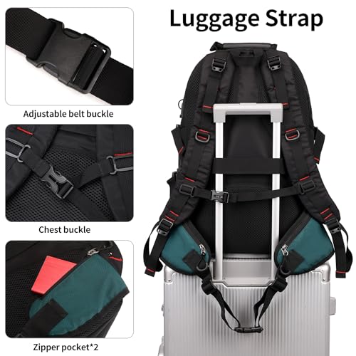 NerIion Nerlion 40L Hiking Backpack Travel Backpack for Men Women Camping Waterproof Outdoor Hiking Daypack Lightweight Backpack (Dark Green) - Image 4