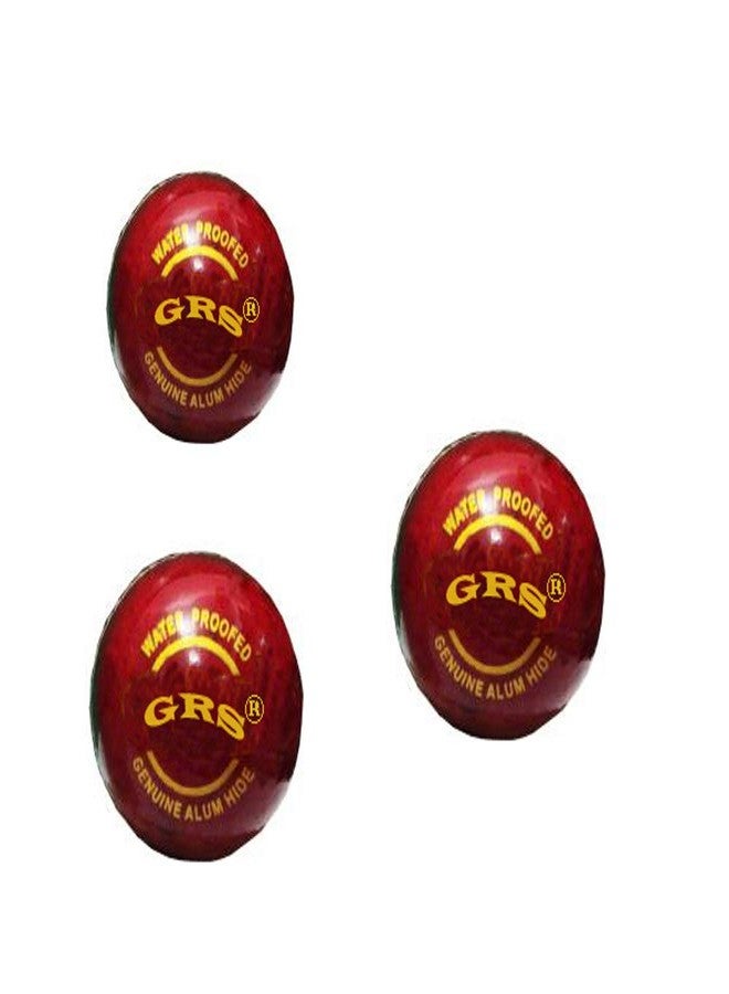 Grès GRB_3 GRS® Leather Cricket Ball (RED) Pack of 3 - Image 2