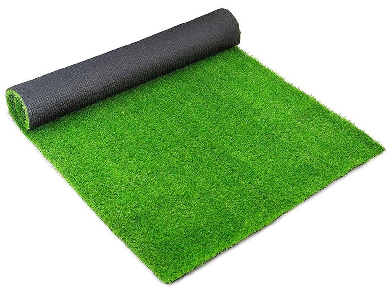 لينجوي سجادة عشب صناعي واقعية للاستخدام الداخلي والخارجي للكلاب مع فتحات تصريف وعشب صناعي بديل وعشب صناعي أخضر - Image 1