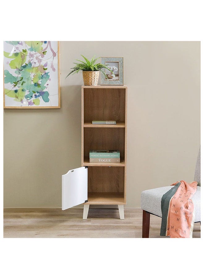 DANUBE HOME خزانة كتب من kalum مكونة من 3 طبقات ورف للكتب بتصميم عصري وخزانة تنظيم خشبية ورف عرض متعدد الوظائف للمنزل والمكتب L 39 × العرض 40 × الارتفاع 116 سم سونوما بلوط/أبيض  - Image 3