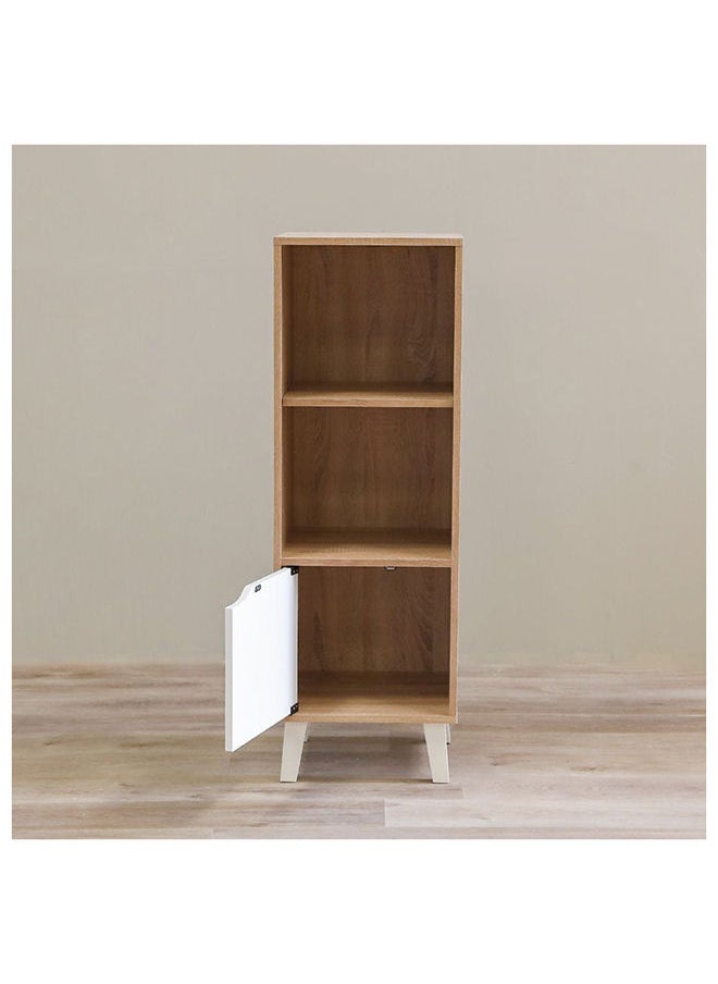 DANUBE HOME خزانة كتب من kalum مكونة من 3 طبقات ورف للكتب بتصميم عصري وخزانة تنظيم خشبية ورف عرض متعدد الوظائف للمنزل والمكتب L 39 × العرض 40 × الارتفاع 116 سم سونوما بلوط/أبيض  - Image 2