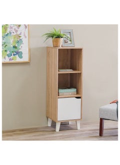DANUBE HOME Kalum Bookcase 3 Layer Modular Book Shelf Cabinet Modern Design Wooden Organizer Cupboard Multifunctional Display Rack For Home Office L 39 x W 40 x H 116 cm Sonoma Oak/White  - Image 4