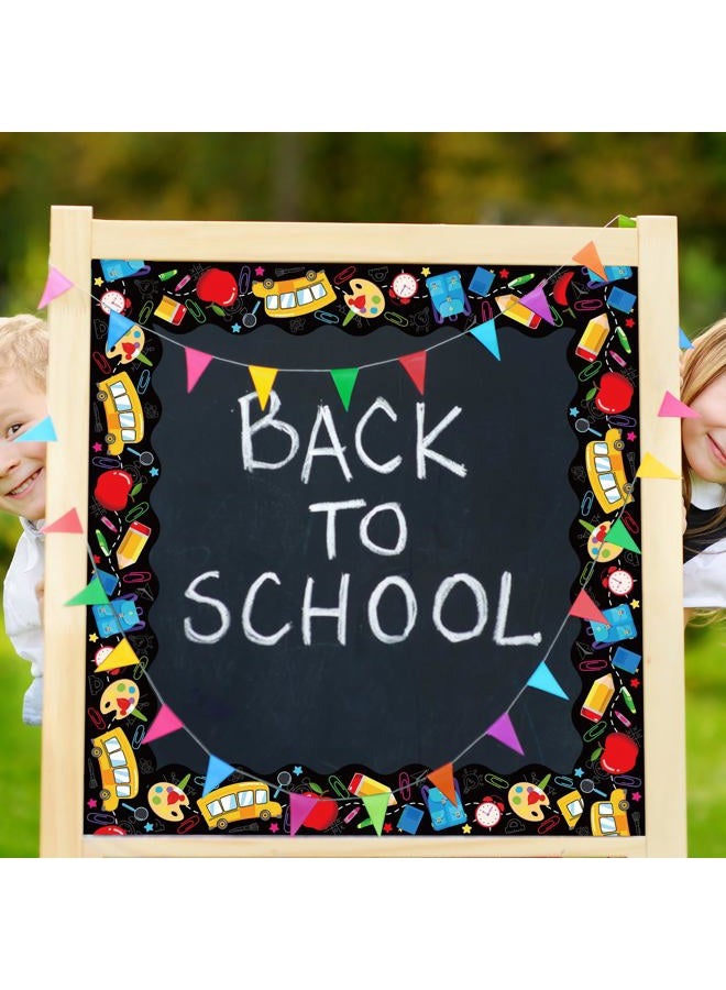 JarThenaAMCS 66Ft Back to School Bulletin Board Border Self Adhesive Scalloped Apple Pencil Trim Border Stickers Roll for School Classroom Office Home Party Decor - Image 5