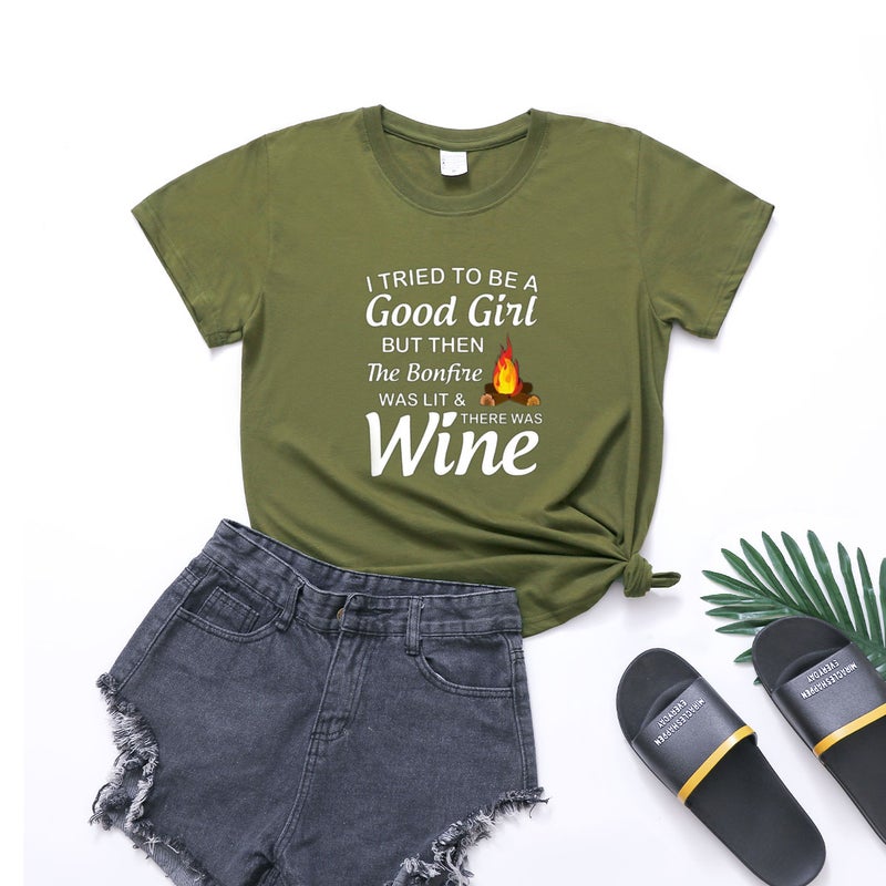 2023 Women'S I Tried To Be A Good Girl Letter Printed Short-Sleeved T-Shirt Women - Image 1