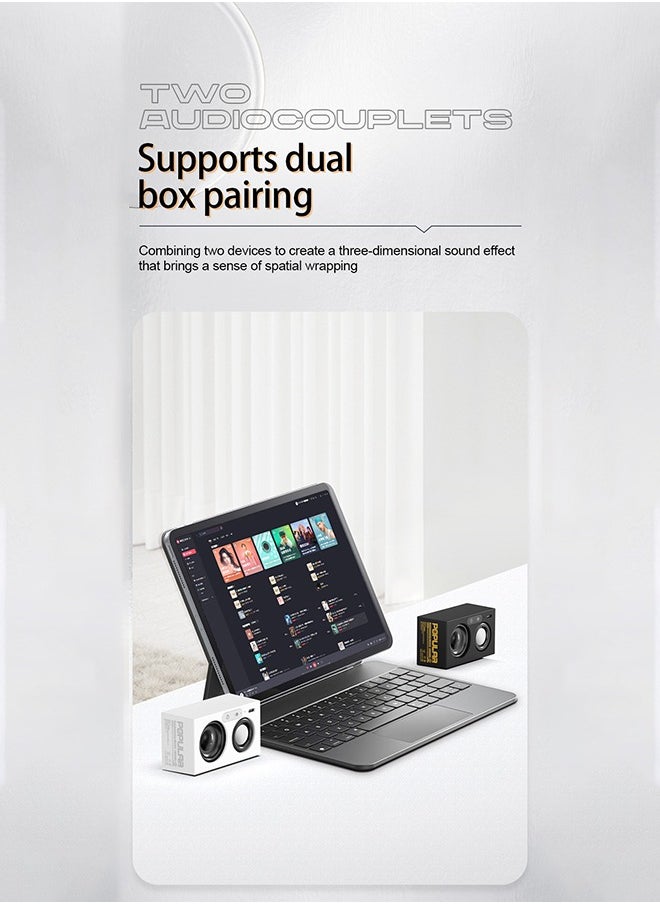 Generic - Portable Bluetooth Speaker, Bluetooth 5.3, Full Metal Case, Full Range Speaker, High Capacity and Long Life, 6 Hours Playing Time, Wireless Stereo Pairing, Speaker for Home, Outdoor, Travelling, White - Image 1