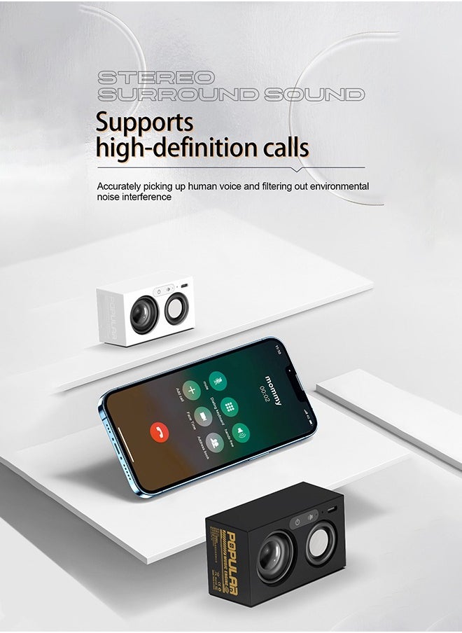 Generic - Portable Bluetooth Speaker, Bluetooth 5.3, Full Metal Case, Full Range Speaker, High Capacity and Long Life, 6 Hours Playing Time, Wireless Stereo Pairing, Speaker for Home, Outdoor, Travelling, White - Image 1