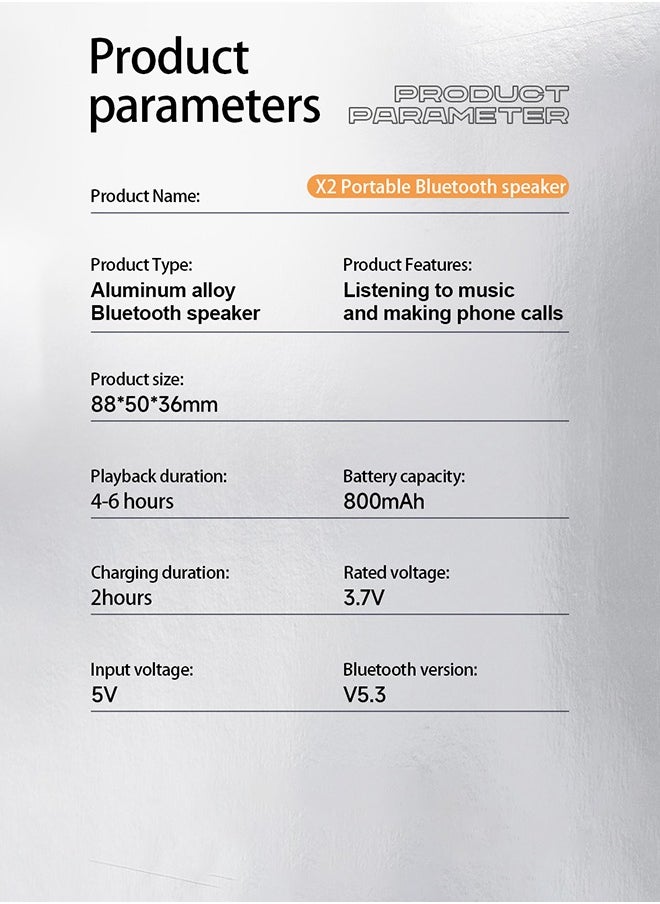 Generic - Portable Bluetooth Speaker, Bluetooth 5.3, Full Metal Case, Full Range Speaker, High Capacity and Long Life, 6 Hours Playing Time, Wireless Stereo Pairing, Speaker for Home, Outdoor, Travelling, White - Image 1