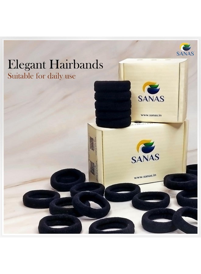 Sanas (20Pcs) Tie Women Elastic Bands For Girls Black Elastic Band Ladies Hair Accessories Large Seamless Hair Ties Pony Tail Holders For Thick & Soft Hair Elastics (20Pcs) (Black) - Image 5