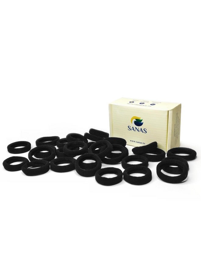 Sanas (20Pcs) Tie Women Elastic Bands For Girls Black Elastic Band Ladies Hair Accessories Large Seamless Hair Ties Pony Tail Holders For Thick & Soft Hair Elastics (20Pcs) (Black) - Image 1