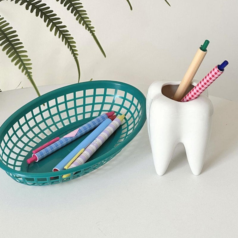 Toothbrush holder storage bucket, personalized decorative toothbrush pen holder, creative birthday gift ornament for desktop office desk - Image 4