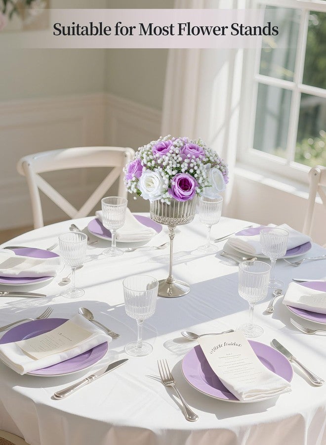 BLOSMON Fake Flowers Ball Wedding Centerpieces 2 Pcs Lilac Rose Babys Breath Artificial Flowers Center Pieces Decoration for Table Silk Kissing Floral Bouquet Arrangements for Home Party DIY Decor - Image 3
