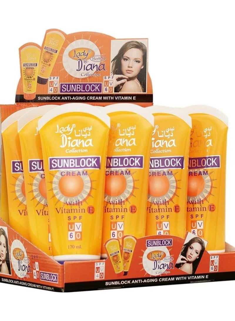 Lady Diana Sunblock Cream With Vitamin E SPF UV 60 170ml Pack Of Four