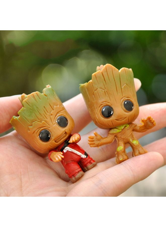 مجموعة من 4 لعبة مجسم Guardians of the Galaxy Groot، لعبة مجسم تمثال صغير، لعبة مجسم كرتوني عالية الجودة للتجميع، ديكور سطح المكتب ذو المناظر الطبيعية الصغيرة - Image 5